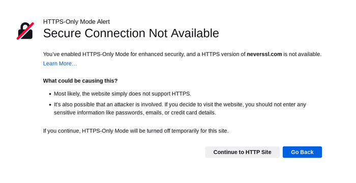 Сигурната връзка не е налична, когато уебсайтът е с протокол HTTP